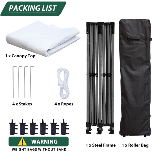 Tente d'extérieur escamotable instantanée de 10 x 20 pi d'EROMMY – Installation rapide, blanc – Abri portatif pour le camping, les fêtes et les