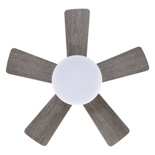 Parrot Uncle 24" Brushed Nickel Wooden Hugger Small Ceiling Fan with Light and Remote