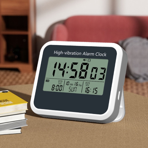 Silent and powerful vibration rechargeable alarm clock, student strong wake-up clock in dormitory, electronic children's wake-up tool, stopwatch