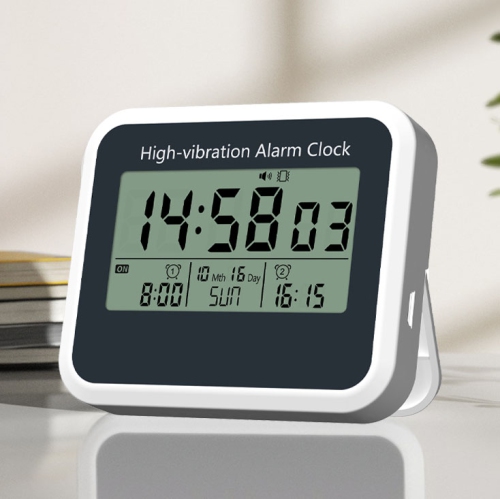 Silent and powerful vibration rechargeable alarm clock, student strong wake-up clock in dormitory, electronic children's wake-up tool, stopwatch