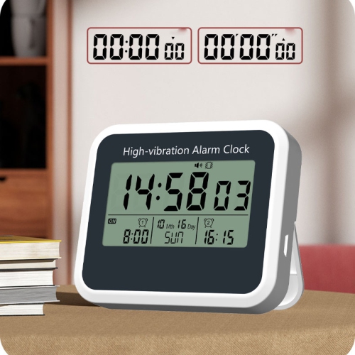 Silent and powerful vibration rechargeable alarm clock, student strong wake-up clock in dormitory, electronic children's wake-up tool, stopwatch