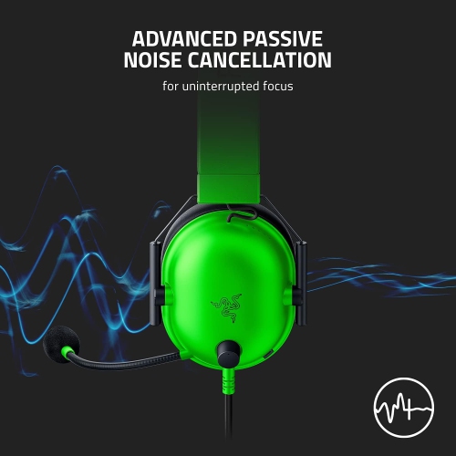 Blackshark V2 X Gaming Headset with 7.1 Surround Sound - 50mm Drivers - Memory Foam Cushions - for PC, PS4, PS5, Switch - 3.5mm Audio Jack - Green