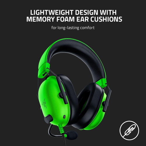 Blackshark V2 X Gaming Headset with 7.1 Surround Sound - 50mm Drivers - Memory Foam Cushions - for PC, PS4, PS5, Switch - 3.5mm Audio Jack - Green