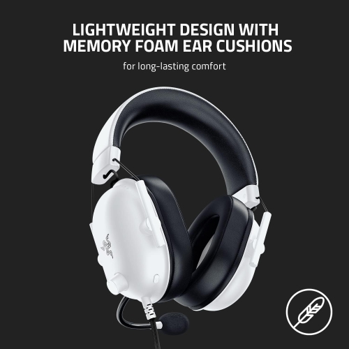 Blackshark V2 X Gaming Headset with 7.1 Surround Sound - 50mm Drivers - Memory Foam Cushions - for PC, PS4, PS5, Switch - 3.5mm Audio Jack - White