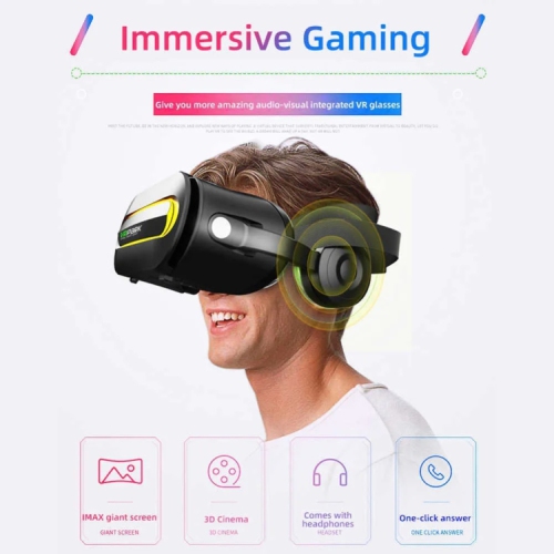 Lunettes d'affichage virtuel tout-en-un, BOÎTIER intelligent pour films HD sans fil VR lunettes VR-blanc J60 + Y1 noir