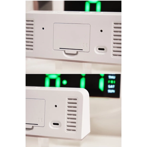 New LED large digital clock atmosphere light date snooze desk clock multi-function digital alarm clock two sets of alarm bottom atmosphere light