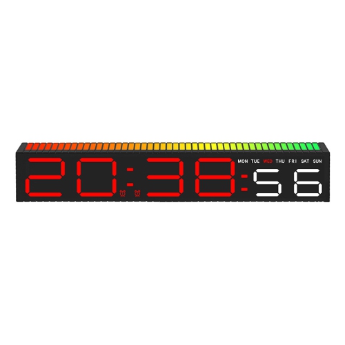 Creative LED electronic clock, simple alarm clock, spotlight clock, bedside ornament, electronic alarm clock, LED digital game table clockBlack