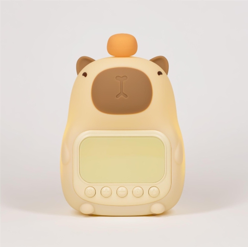 Cute Capybara Animal Alarm Clock, Alarm Clock with Light, Smart Student Bedside Alarm Clock, Children's Digital Alarm Clock - Yellow