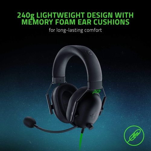 Blackshark V2 X Gaming Headset with 7.1 Surround Sound - 50mm Drivers - Memory Foam Cushions - for PC, PS4, PS5, Switch - 3.5mm Audio Jack - Black