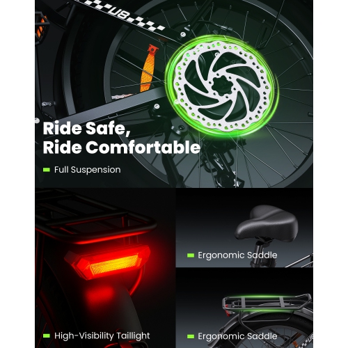 Vélo électrique U8 Pro d'isinwheel pour adultes - Noir