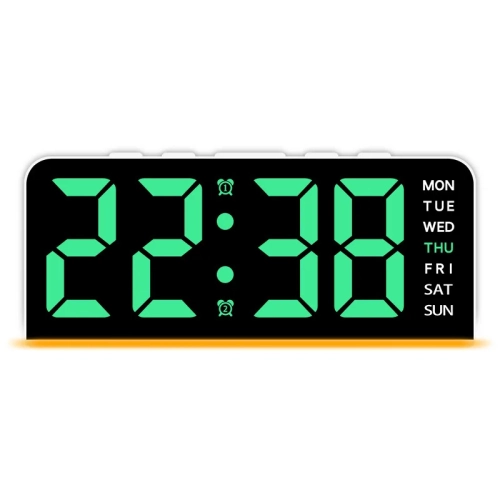 Nouveau LED grande horloge numérique ambiance lumière date rappel réveil réveil réveil de bureau réveille-matin numérique multifonction deux