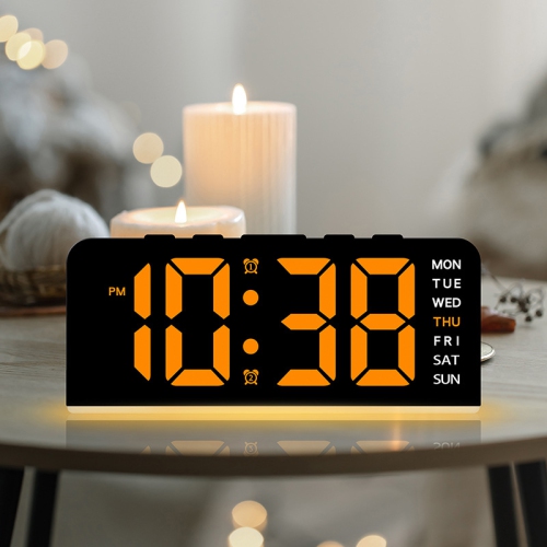 Nouveau LED Grande horloge numérique ambiance lumière date rappel réveil réveil réveil de bureau réveille-matin numérique multifonction deux