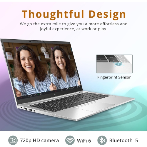 Open Box - HP 14" EliteBook 845 G8 FHD Business Laptop, AMD Ryzen 5 Pro 5650U, 1TB PCIe SSD, 32GB DDR4 RAM, Backlit Keyboard, Windows 10 Pro, Silver