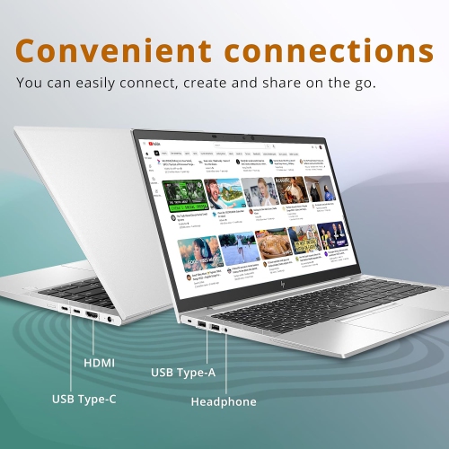 Open Box - HP 14" EliteBook 845 G8 FHD Business Laptop, AMD Ryzen 5 Pro 5650U, 1TB PCIe SSD, 32GB DDR4 RAM, Backlit Keyboard, Windows 10 Pro, Silver