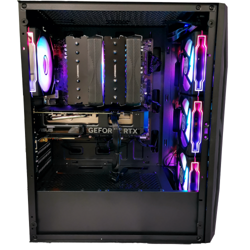 Ordinateur de jeu FunHei Tech, processeur 6 coeurs Ryzen 5 9600X d'AMD, carte graphique RTX 5060, mémoire vive DDR5 d'32 Go, disque SSD