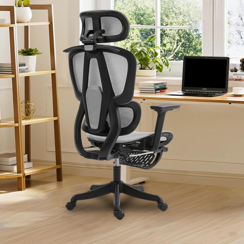 Yivke Ergonomic Office Chair with 3D Armrests Adjustable Lumbar Support & Headrest - Breathable Mesh Computer Chair for Home Office & Gaming