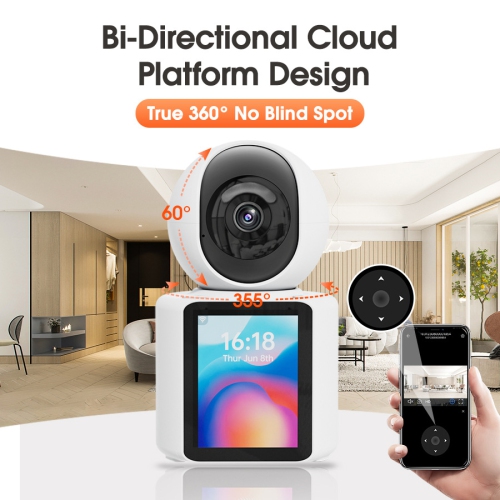 Caméra de surveillance pour appel vidéo, appel vidéo bidirectionnel en un clic appel vidéo maison personnes âgées et moniteur de garde d'enfants -