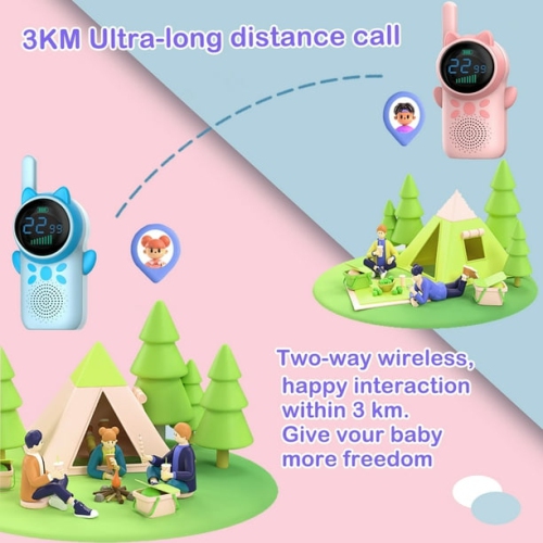 Kids Rechargeable Walkie Talkie 2, Walkie Talkie Long Range Channel Two-Way Radio, Suitable for 3-12 Years Old Kids, Family Games, Outdoor Hiking,