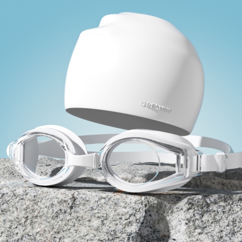 Lunettes de natation HD hydrofuges et antibuée pour adulte, lunettes de natation en silicone pour hommes et femmes et ensemble de casquettes de