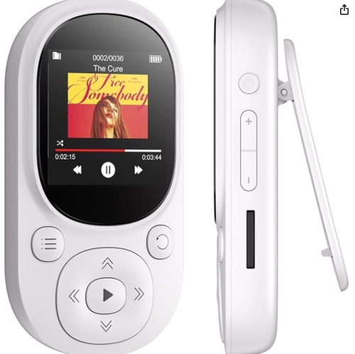 64GB MP3 Music Player with Bluetooth 5.3, HiFi Music MP3 Player with Sensitive Touch Buttons and 1.5 Inch Screen, Portable MP3 Player with Clip for