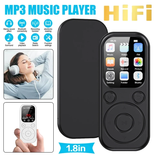 MP3/MP4 Music Player Bluetooth Walkman IPS HD Large Screen Recording - Supports Bluetooth 5.4, Hi-Fi Sound Quality, 16GB, with Recording Function