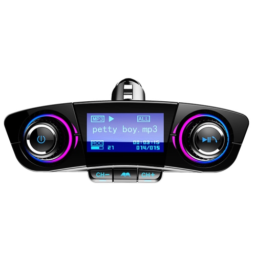 Lecteur MP3 pour l'auto, récepteur Bluetooth multifonction, chargeur USB pour l'auto, allume-cigare pour l'auto - BT06 noir