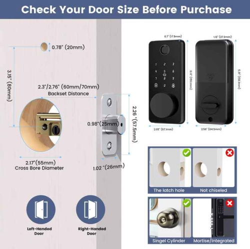 Tuya smart door lock, wooden door fingerprint lock, auxiliary lock, card swipe password lockTongtong lock-Bluetooth = fingerprint password card swipe