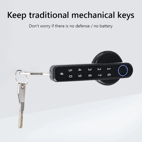 Room door wooden door fingerprint lock ball lock Tongtong lock APP Bluetooth smart lock, black - Tongtong lock Bluetooth = fingerprint + password +
