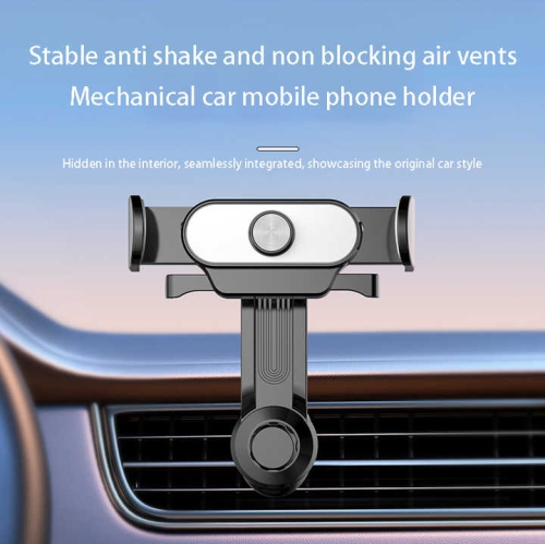 New car mobile phone holder car air outlet spiral hook barb car navigation support bracket car interior decoration electric fixed bracket, silver