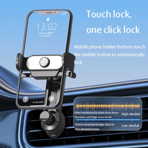 New car mobile phone holder car air outlet spiral hook barb car navigation support bracket car interior decoration electric fixed bracket, silver