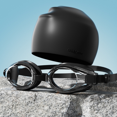 Lunettes de natation HD hydrofuges et antibuée pour adulte, lunettes de natation en silicone pour hommes et femmes et ensemble de casquettes de