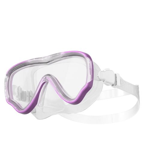 Diving mask, nose protection integrated snorkeling equipment full dry type, snorkeling large frame HD swimming goggles set - 300 liquid transparent