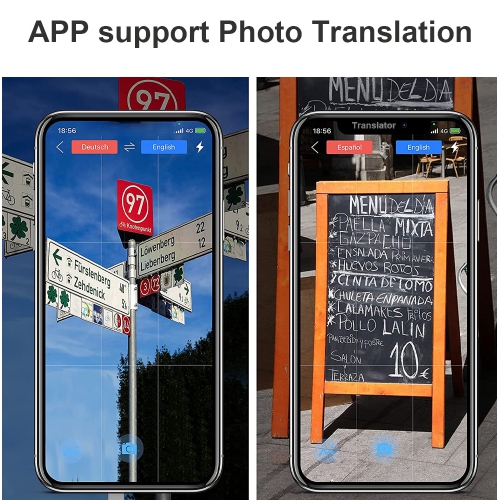 Traducteur G6, traducteur intelligent, traducteur Bluetooth AI, traduction multilingue avec traduction hors ligne - gris argenté