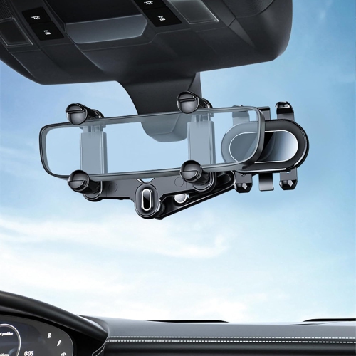 Car mobile phone holder car rearview mirror clip-on 360 degree rotating mobile phone holder car rearview anti-shock clip-on car holder, shockproof