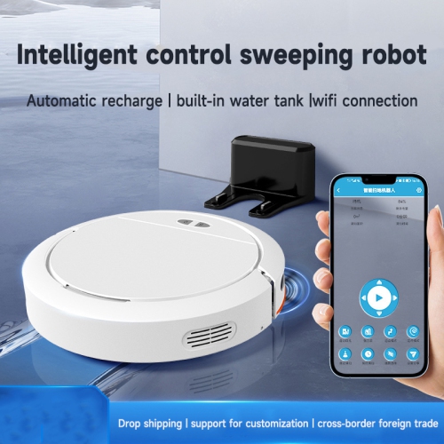 Robot balayeur intelligent, balai et vadrouille tout-en-un Wi-Fi avec commande vocale Recharge automatique, balayeuse domestique, aspirateur