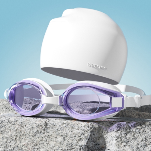 Lunettes de natation HD hydrofuges et antibuée pour adulte, lunettes de natation en silicone pour hommes et femmes et ensemble de casquettes de