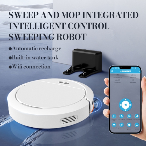 Household sweeping machine, smart APP controlled washing, mopping and sucking three-in-one, household integrated automatic sweeping robot - white