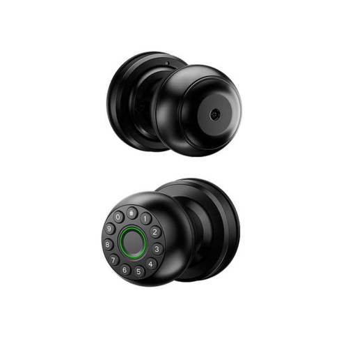 THE WAY  Fingerprint Door Lock | Keypad Door Handle \w Real Button | Smart Fingerprint Door Handle for Bedroom, Apartment, Smart Ball Lock Indoor
