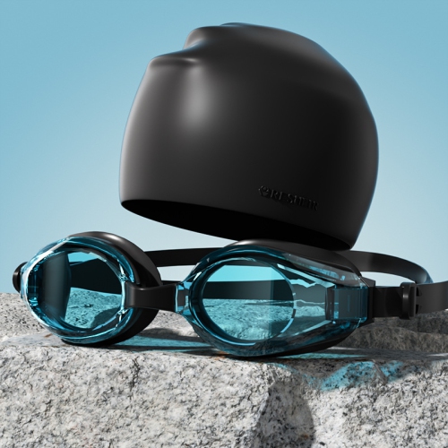 Lunettes de natation HD étanches et antibuée pour adulte, lunettes de natation en silicone pour hommes et femmes et ensemble de casquettes de