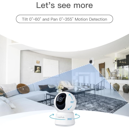 Arenti Laxihub 2K Indoor Security Camera Free Phone App, Works with Alexa - Pack of 2