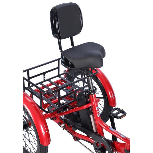 Refurbished - Ollie Leo Foldable Step-Through Electric City Trike (500W Motor / 65km Range / 22 km/h Top Speed) - Red