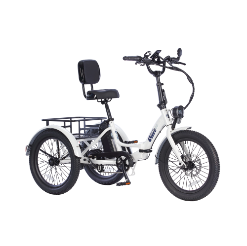 Refurbished - Ollie Leo Foldable Step-Through Electric City Trike (500W Motor / 65km Range / 22 km/h Top Speed) - White