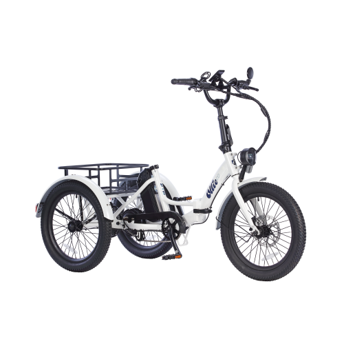 Refurbished - Ollie Leo Foldable Step-Through Electric City Trike (500W Motor / 65km Range / 22 km/h Top Speed) - White