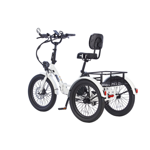 Refurbished - Ollie Leo Foldable Step-Through Electric City Trike (500W Motor / 65km Range / 22 km/h Top Speed) - White