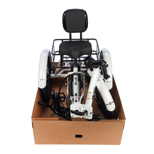 Refurbished - Ollie Leo Foldable Step-Through Electric City Trike (500W Motor / 65km Range / 22 km/h Top Speed) - White