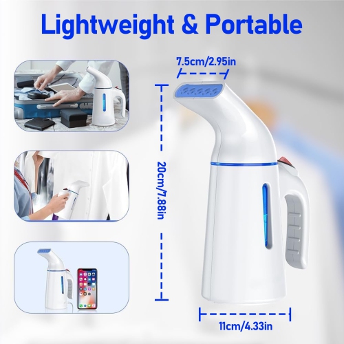 Portable Garment Steamer, Mini Handheld Garment Steamer with 150ML Water Tank for Travel and Home Use