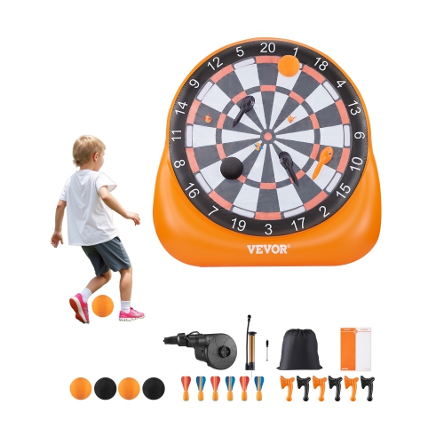 VEVOR Inflatable Soccer Dart Board, over 6 ft High Giant Soccer Dart Board with 4 Kick Balls 6 Darts 6 Axe&Air Pump, 3-Min Setup, Ideal for Giant