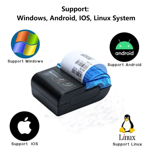 Mini Portable Thermal Printer Wireless Receipt Printer 58mm Ink-free USB BT ESC/POS Windows Android PC Factura Impresora Termica