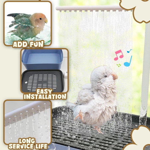 Baignoire automatique pour oiseaux Parrot Bain de Parrot avec bain de perroquet avec eau de douche Contrôleur de circulation pour Cockatiels,