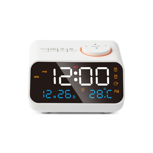 Alarm Clock Radio for Bedroom, Glow Small Digital Clock Radio, USB Ports, Sound Machine, Loud FM Radio Alarm Clock for Adults Seniors